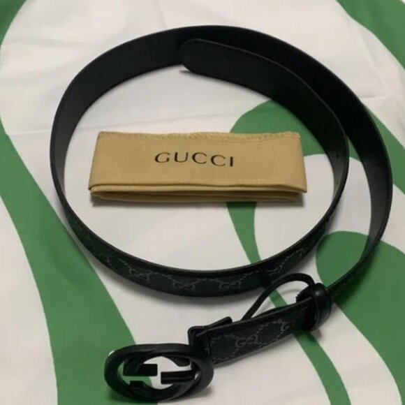 Gucci Black Leather Belt with Box - Picture 1 of 5